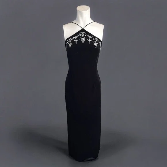 90's formal blondie nites dress by linda bernell Ever-Pretty Sequin Drop Sleeve Formal Dress with Bow Detail main image 0